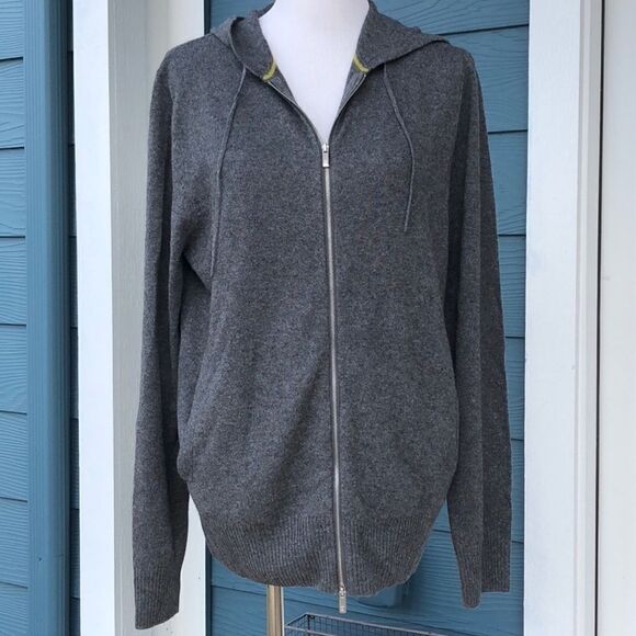 Lanai Silk & Cashmere Lightweight Grey Hoodie - Picture 1 of 7